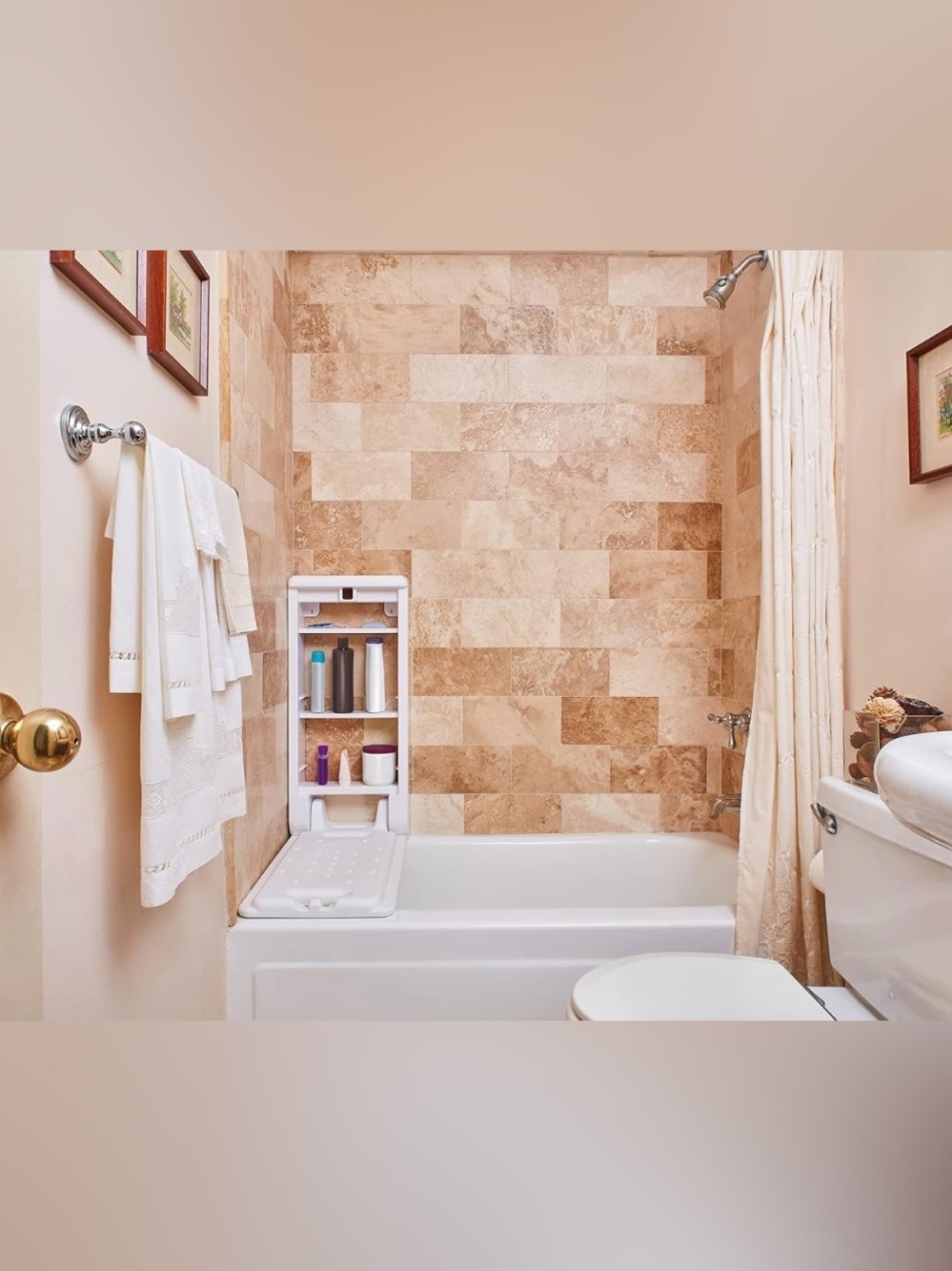 🥰 NEW CabSeat Bathtub Storage Cabinet with Drop Down Seat | Shower Organizer